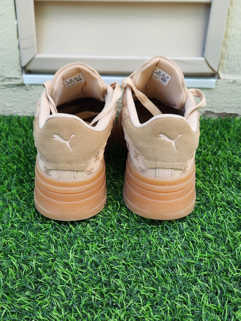 Puma Mayze Women's 8.5 Stack Edgy T7 Platform Shoes Light Brown Leather - Picture 3 of 6